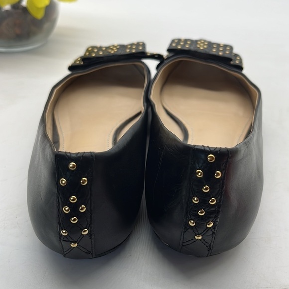 Classiques Entier Black Leather Studded Flats with bows Sz 8. BFL0560B - Picture 5 of 10